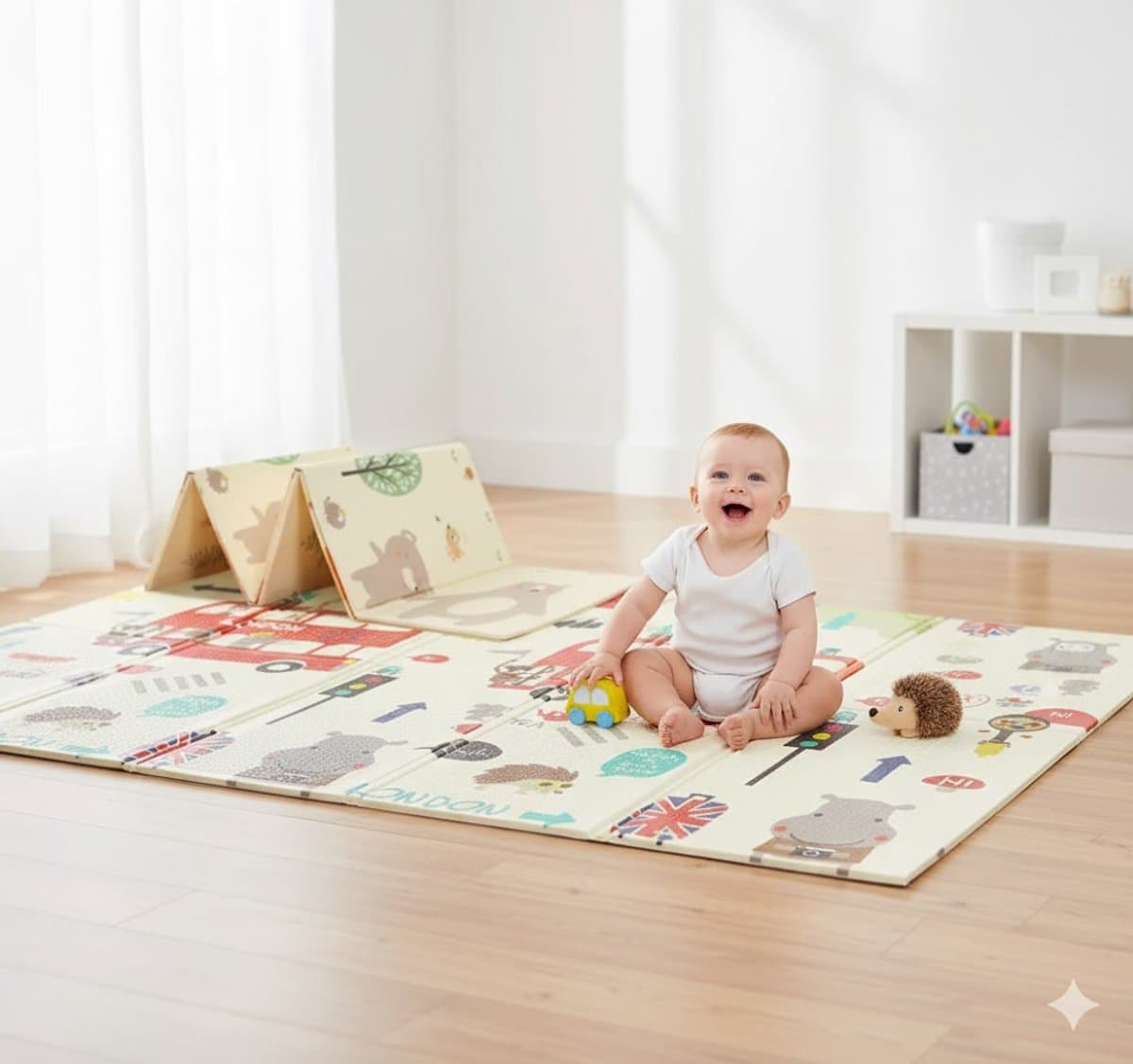 Mogi Products-Speelkleed - Dubbel zijdig-Speelmat Baby -Opvouwbare Baby Speelmat - incl. opbergtas -200x150x1,5 cm thumbnail 2