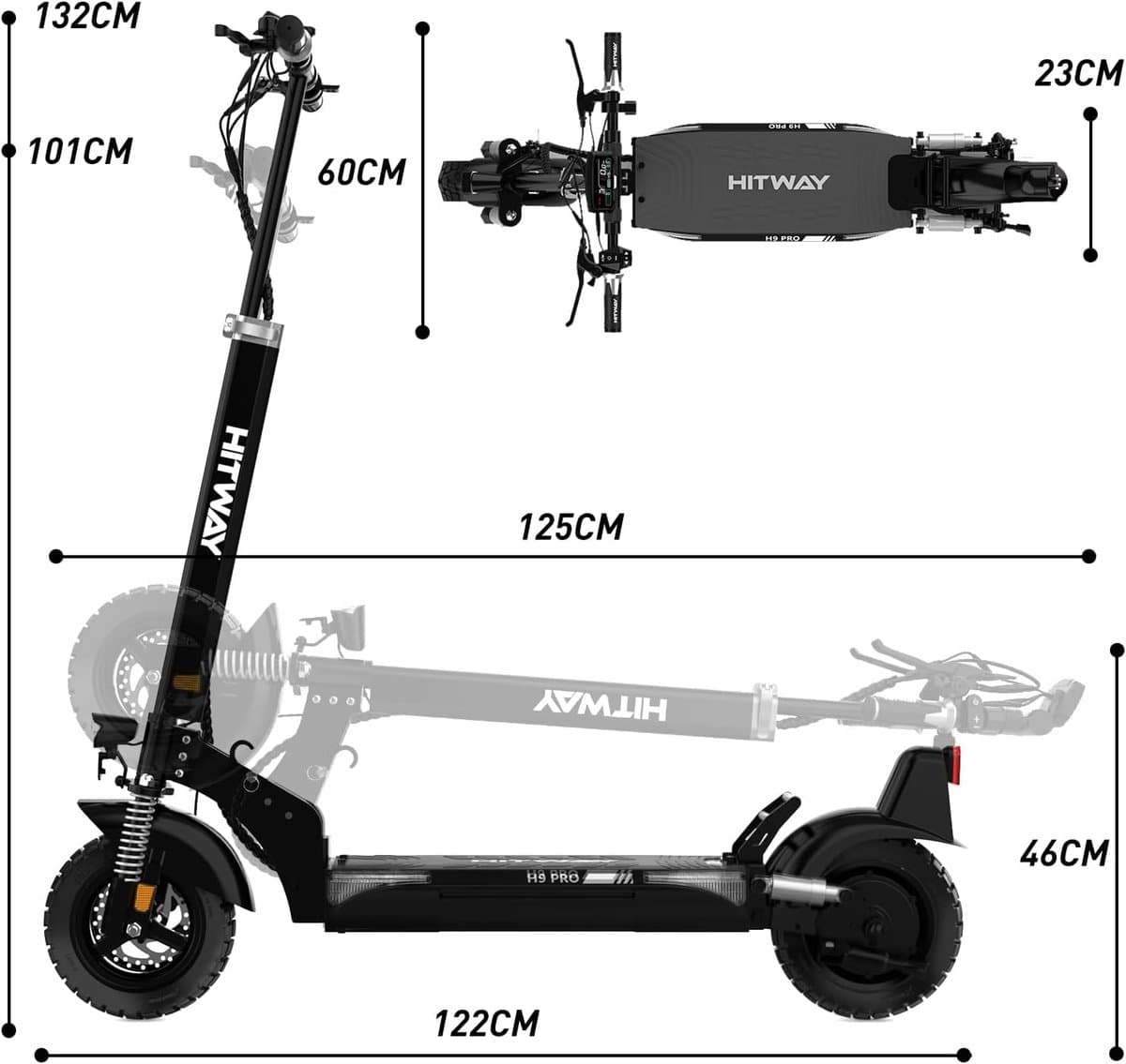 HITWAY H9 Pro ABE: 90km actieradius, 10 inch tubeless thumbnail 7