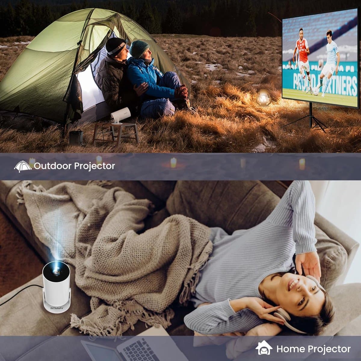 Beamer - Mini Projector - 4K & 1080p Full HD - Android 11 met Netflix - WiFi 6 & Bluetooth - 180° Draaibaar - Thuisbioscoop thumbnail 8