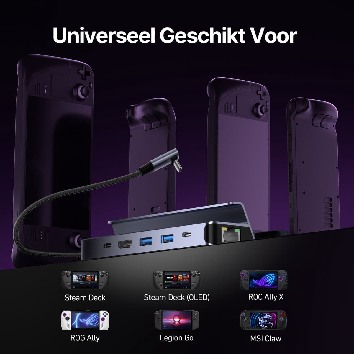 Benfei 6in1 Hub met 4K 60Hz en gigabit ethernet thumbnail 4