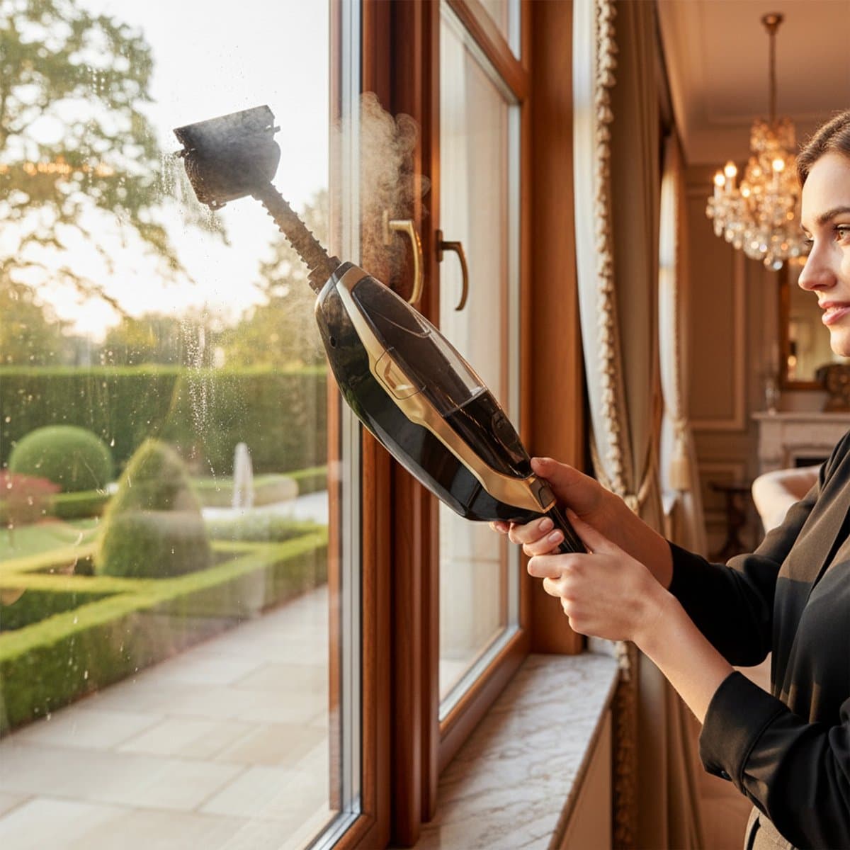 AG Stoomreiniger – 10-in-1 Steam Cleaner – Handstomer – Kledingstomer – Handstoomreiniger – Dieptereiniging voor Vloeren, Badkamer, Tegels, Ramen & Textiel – Vlekkenreiniger – 1500W – 115°C – Inclusief 13 Accessoires – Black Gold Edition thumbnail 4
