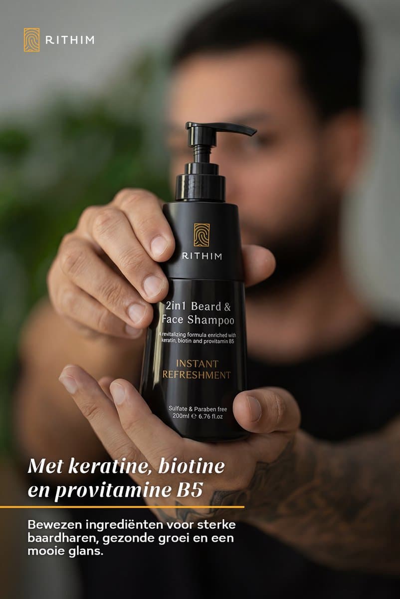 Rithim® 2in1 Baard shampoo 200ml - Biotine en Keratine