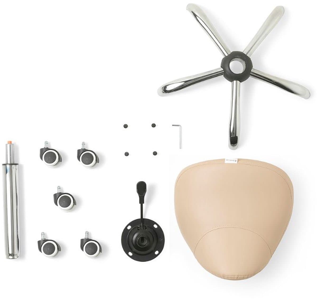 ZenGrowth ergonomische zadelkruk met hoge gasveer beige - Kapperskruk op zachte wielen – Zadelstoel - In hoogte verstelbaar thumbnail 3
