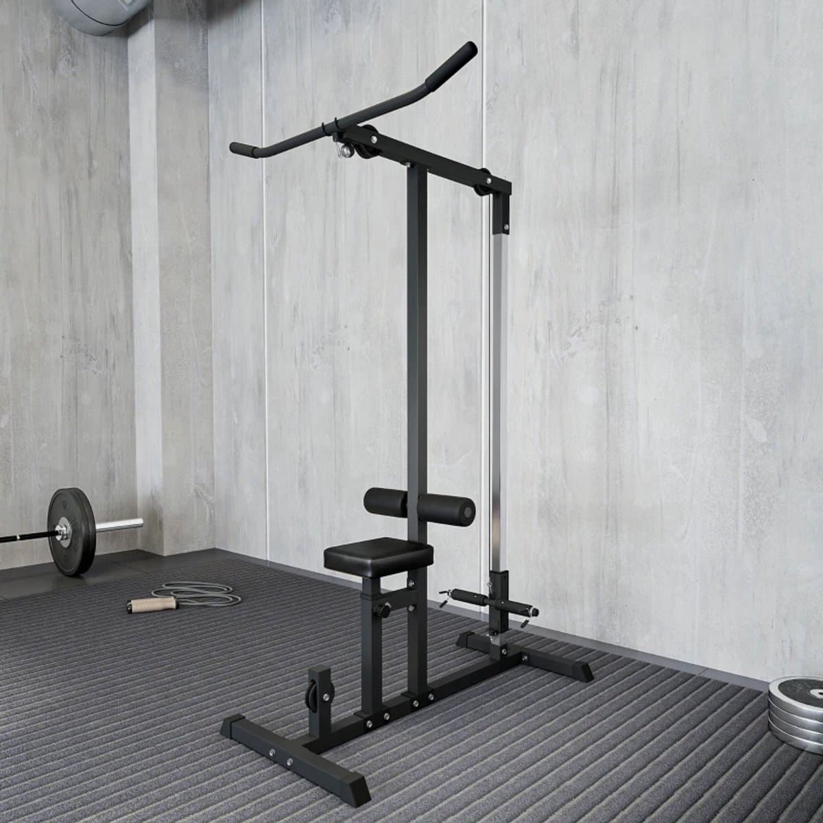 Multifunctioneel Trainingsstation - met Katrol - Power Rack - Verstelbare Zitting - Meerdere Kabelposities - Fitnessstation - Trainingsapparaat - Krachtstation - Thuisgym - Thuis Fitness & Krachttraining thumbnail 3