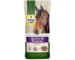 VITALstyle Muesli Active & Protein - Structuurrijke Muesli Voor Een Verhoogde Behoefte Aan Energie En Eiwit - Met o.a. Luzerne & Erwtenvloken - 15 kg