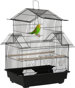 Productfoto van PawHut Vogelkooi - Staal - 50,5x41x63cm - Zwart