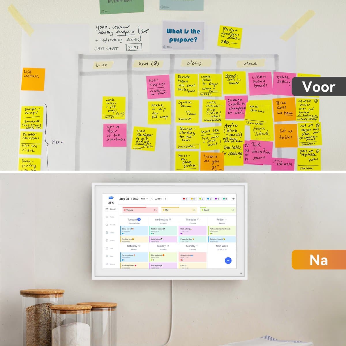 Blackview TABWEE P15 Digitale Fotolijst met WIFI en Takenlijst - 15,6'' Touchscreen Wandplaner, Gezinsplanner, Maaltijdplanner, Afsprakenplanner, Klok voor Ouderen met Dementie, Weekplanner, Maandplanner Digitale Kalender thumbnail 2