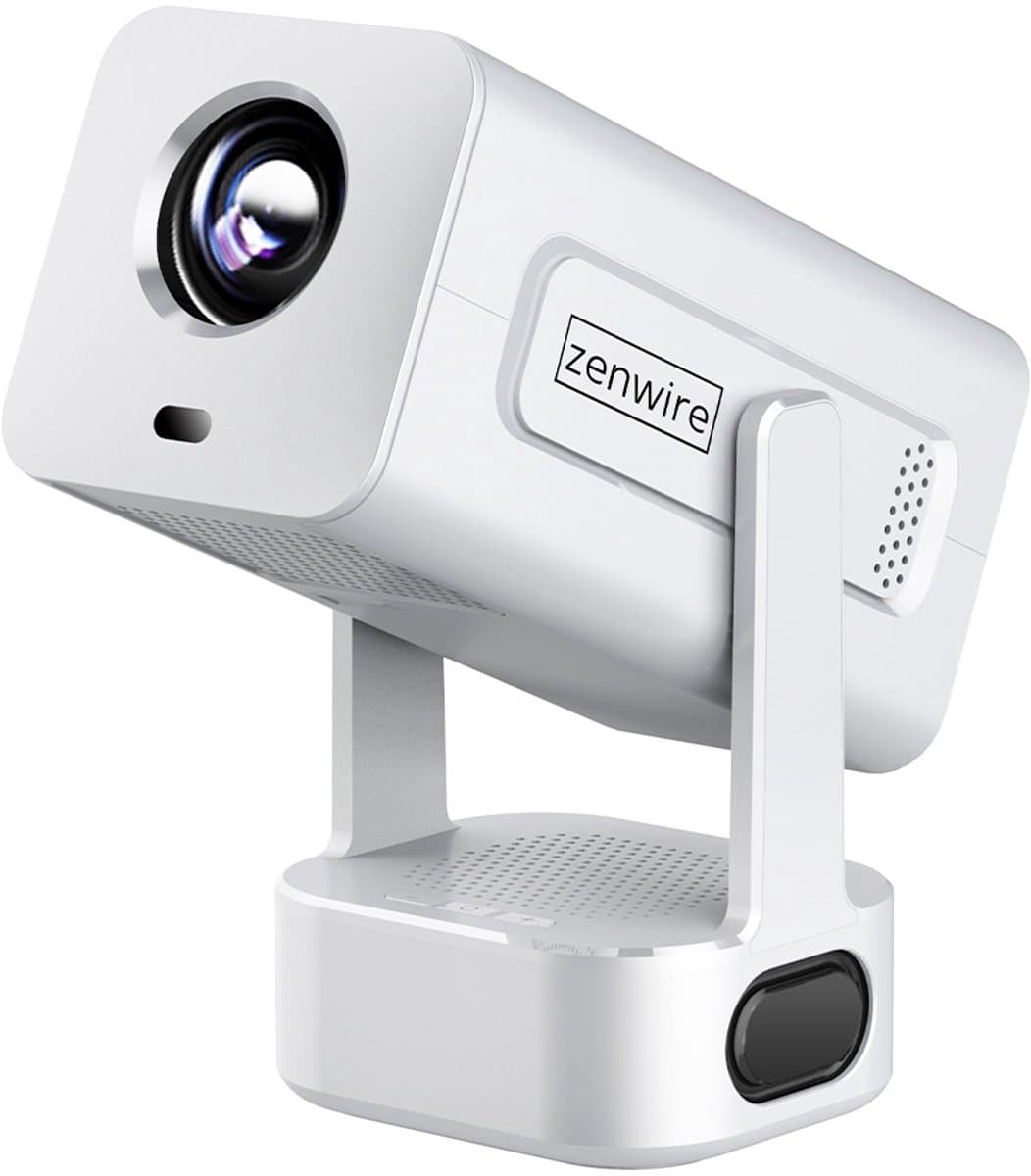 Zenwire® PrimeView IMC360 – Mini Projector 360° Android 13 – Beamer WiFi 6 – Bluetooth 5.2 – Full HD 1080p – 4K-ondersteuning – 400 ANSI Lumen – 270° Rotatie – Autofocus – Compact & Stil thumbnail 2