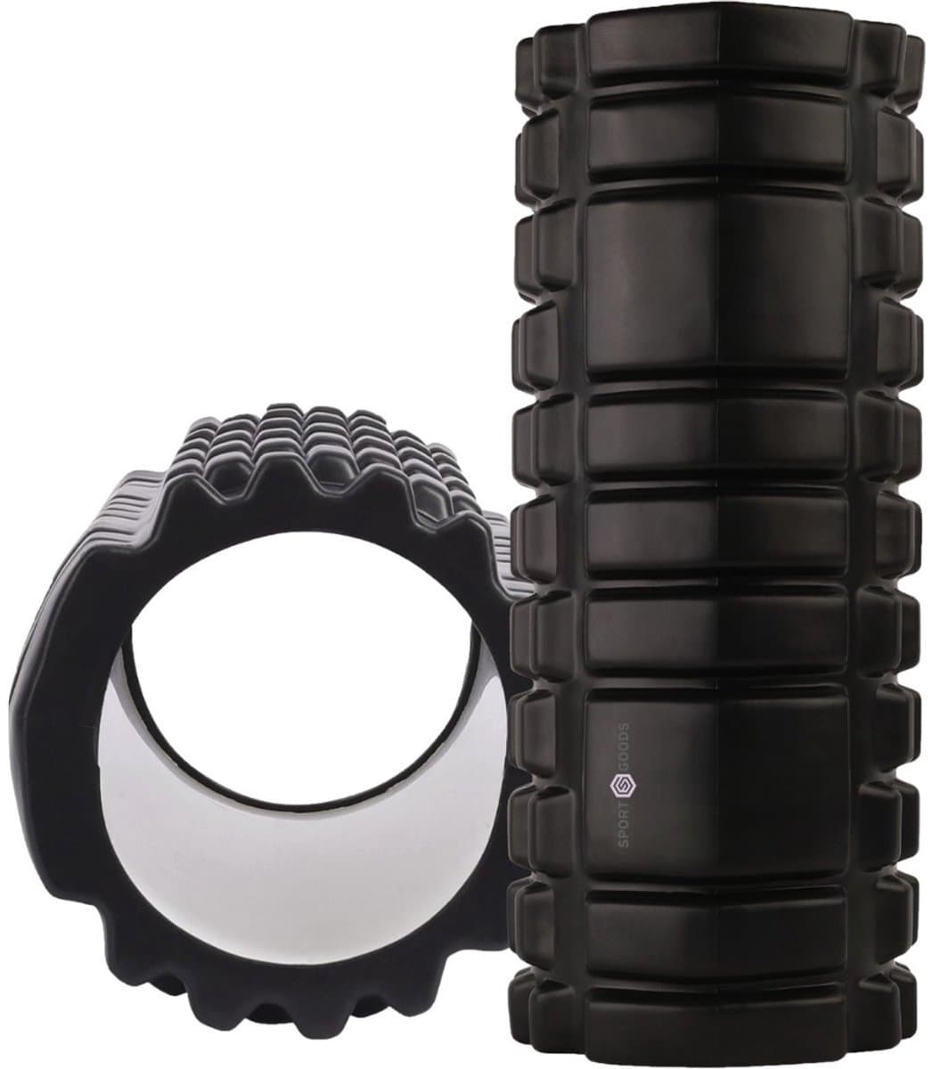 Sport-Goods Foam Roller - Massage Rol voor Triggerpoint & Spierherstel - Fitness Roller voor Rug, Benen & Nek - Zelfmassage na Sporten - Yoga & Pilates - Zwart thumbnail 4