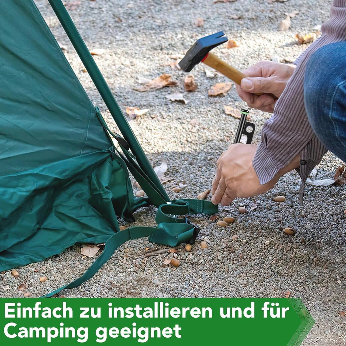 6 stuks stormbestendige tentharingen met lichtring en reflectortouw voor camping en outdoor thumbnail 4