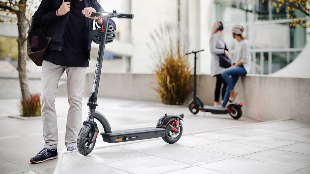 Sharp KS2AEU-B e-Scooter: 10 inch, app, achtervering thumbnail 4