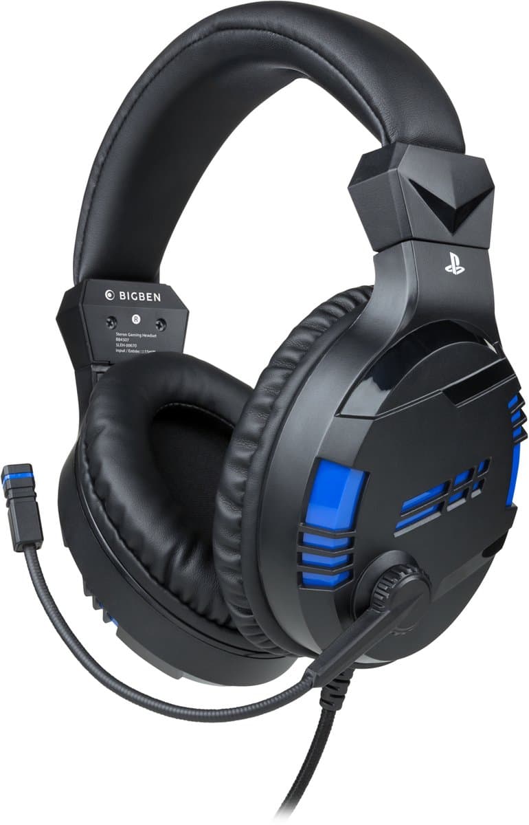 Bigben Stereo Gaming Headset V3 - PS5/PS4 - Zwart/Blauw thumbnail 2