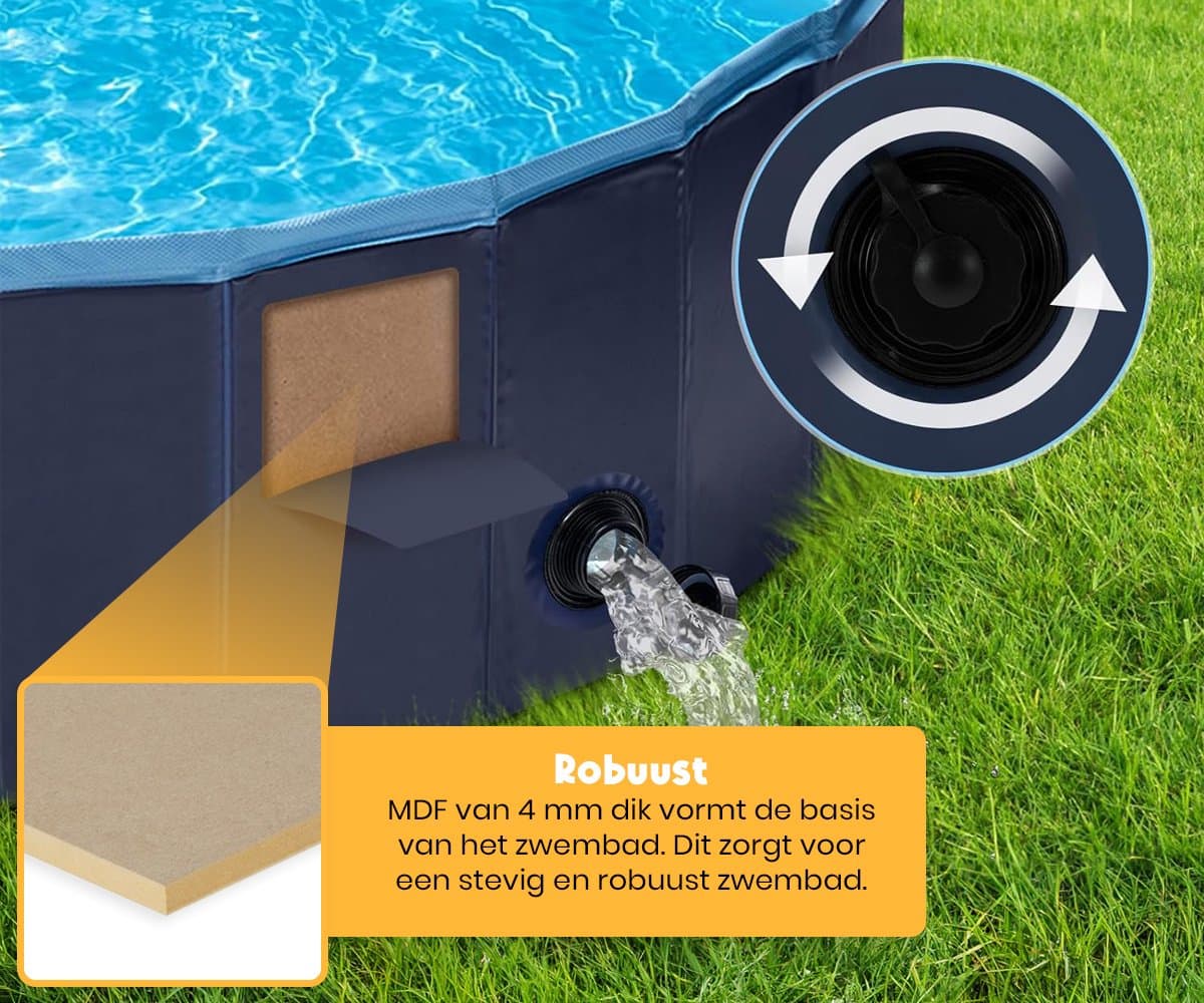 Frummel Honden Zwembad - Waterpret Opzetzwembad Huisdier - Blauw - 80 x 20cm - Opvouwbaar thumbnail 4