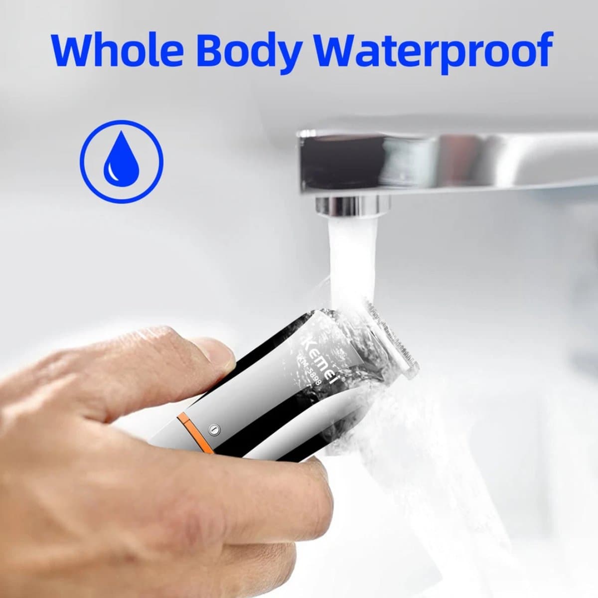 Kemei Baardtrimmer - Body groomer - 6 in 1 - Voor mannen - Waterdicht - Voor baardhaar - Hoofdhaar - Lichaamshaar thumbnail 3