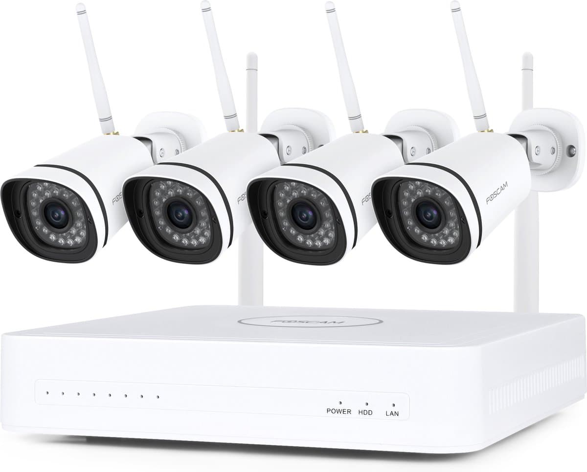 Foscam FN8108W-B4-1T: 4 draadloze camera's met 1TB en mesh