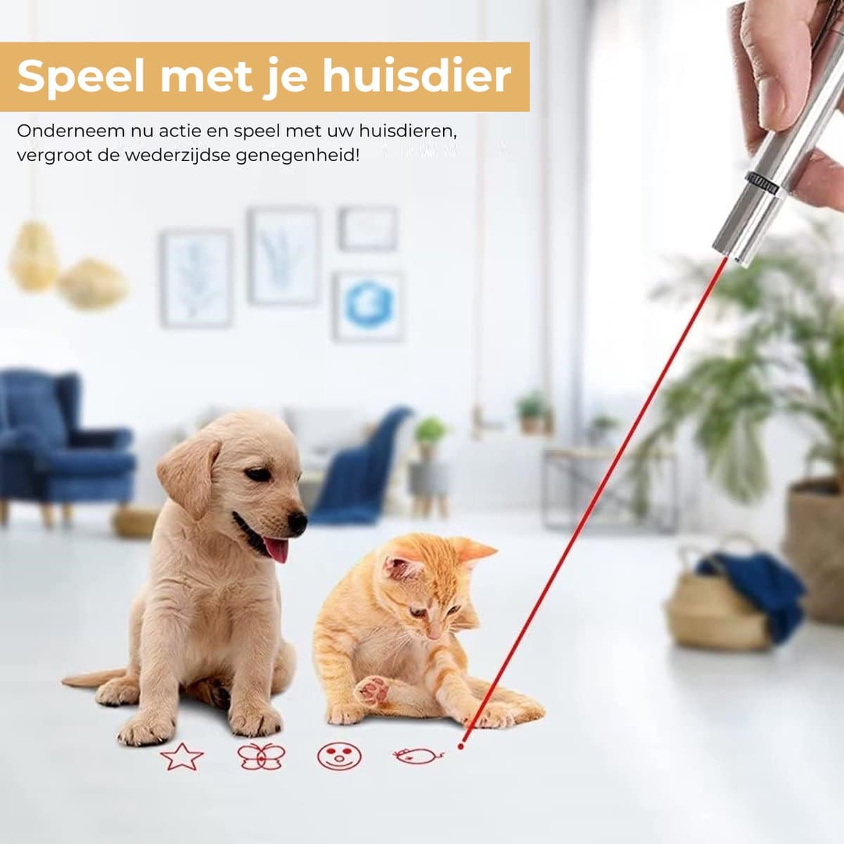 Laavir® Laserpen voor Kat en Hond - USB Oplaadbare Rode Laserpointer - Interactieve Laserlamp - Kattenspeeltjes en Hondenspeeltjes - Rood thumbnail 5