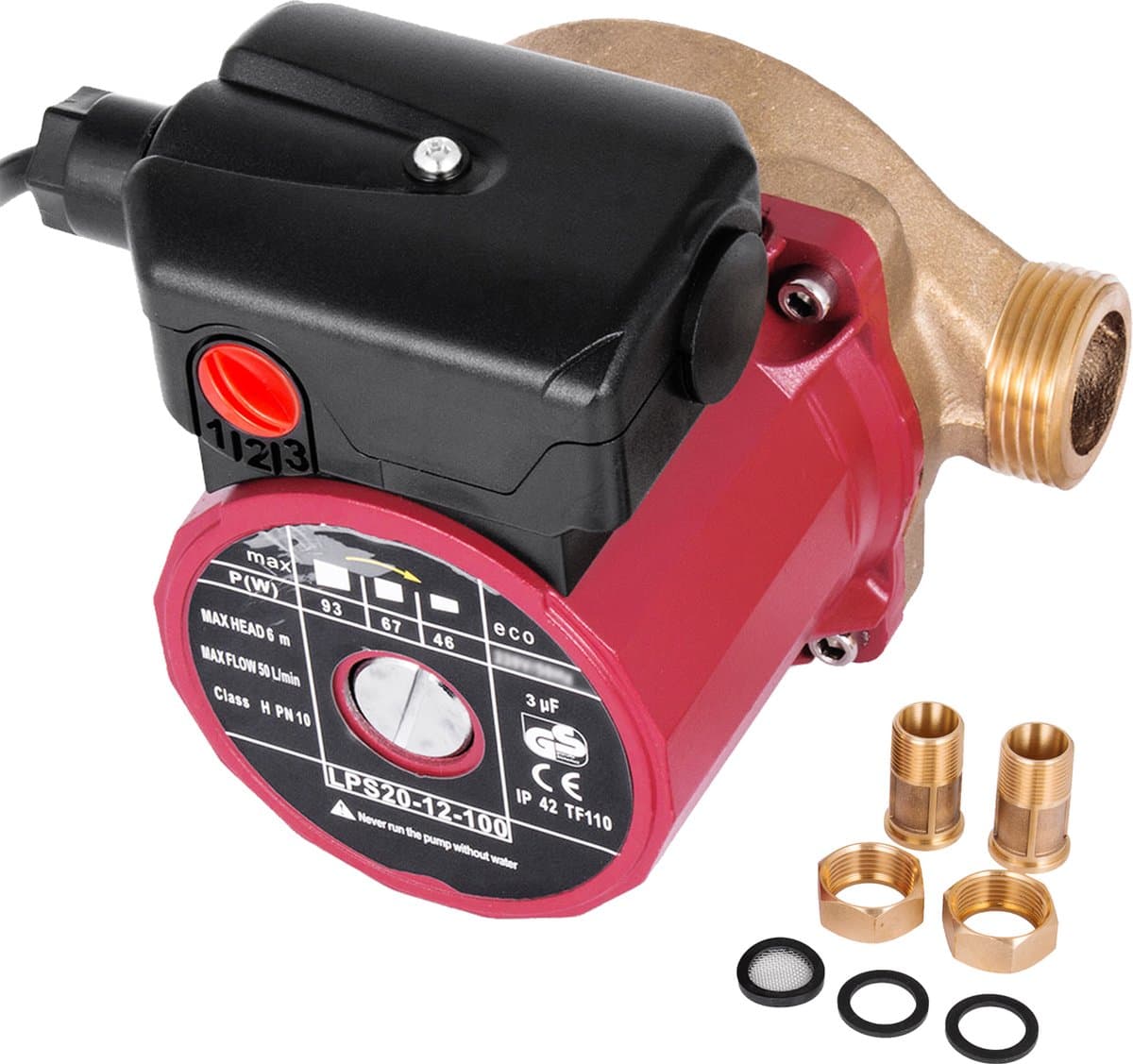 Vevor Circulatiepomp - Waterpomp - Waterdruk Booster Pomp 50l/Min 3-Speed Controle Voor Warm Water Circulerend Warm, Douche & Tuin