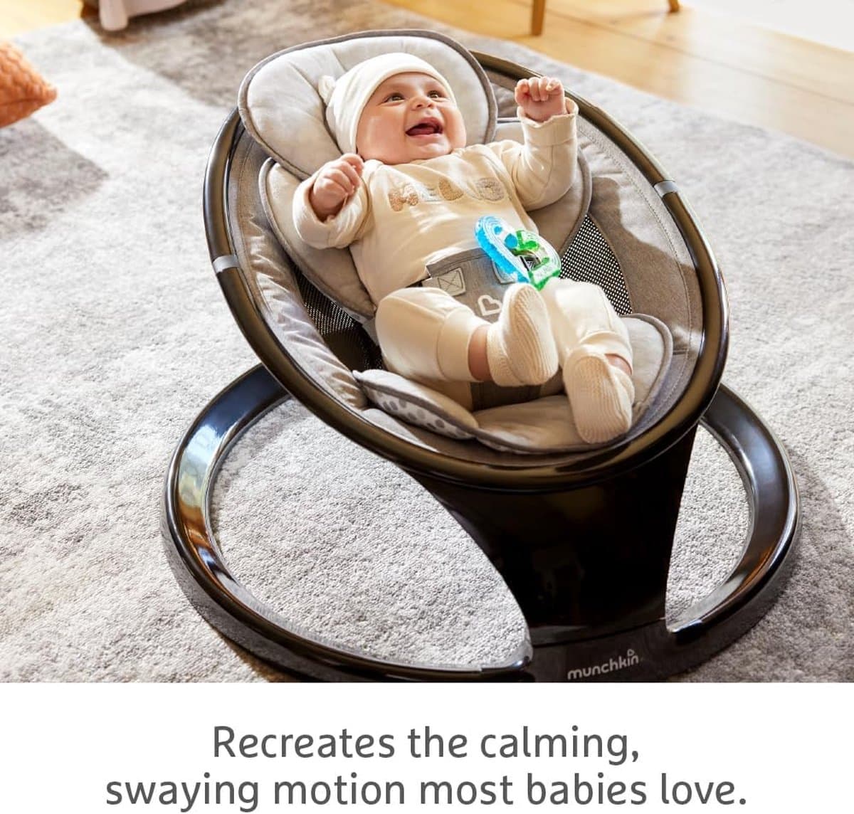 Munchkin Swing Baby Wipstoel Elektrisch Lichtgewicht Bluetooth Schommelstoel thumbnail 5