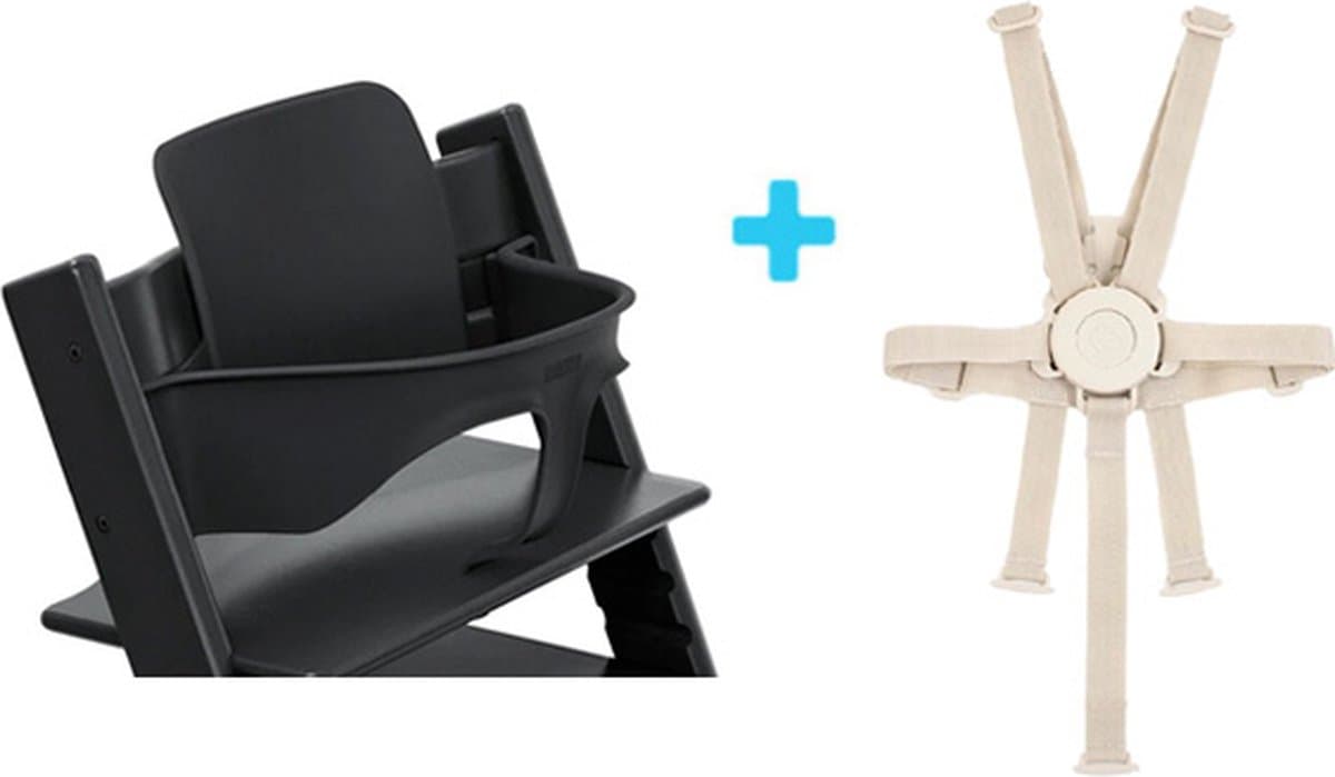 Stokke Tripp Trapp | Bundel | Babyset² en Harness² | Zwart - afbeelding 1
