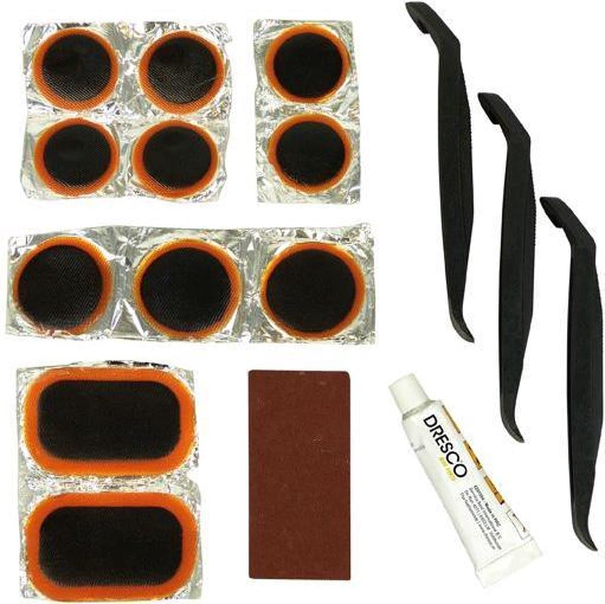 Dresco Fietsbandenreparatieset - Reparatieset Fiets - 17-delig - Wit thumbnail 2