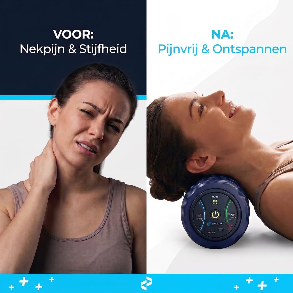 Vibrerende Foam Roller met 4 weken durend mobiliteitplan - voor Rug, Nek en Lichaam massage roller - Fitness foamrollers | Vitalic thumbnail 2