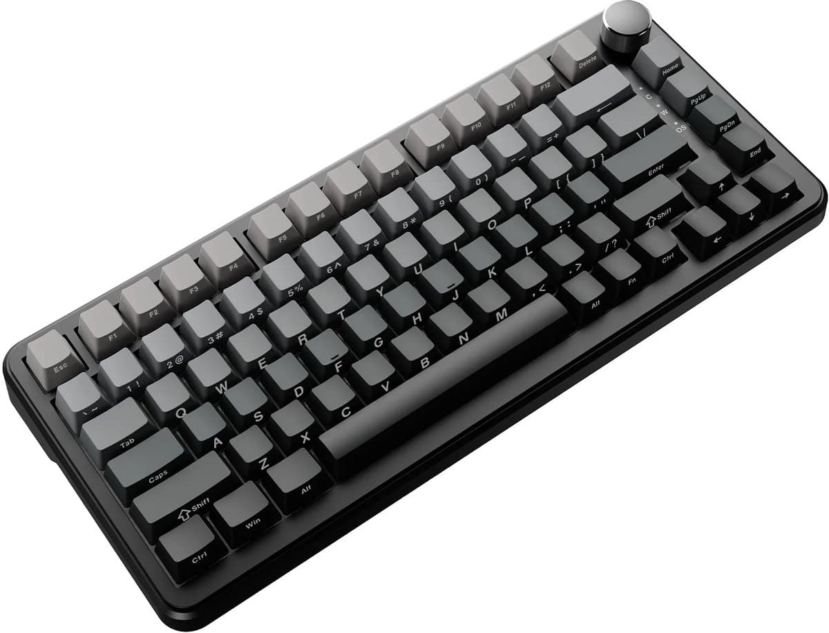 Ajazz AK820 MAX – Mechanisch Toetsenbord 75% RGB – Draadloos Tri-Mode Gaming Keyboard – Hot Swap – Compact QWERTY – 82 Keys – 8000mAh – Zwart/Grijs thumbnail 4