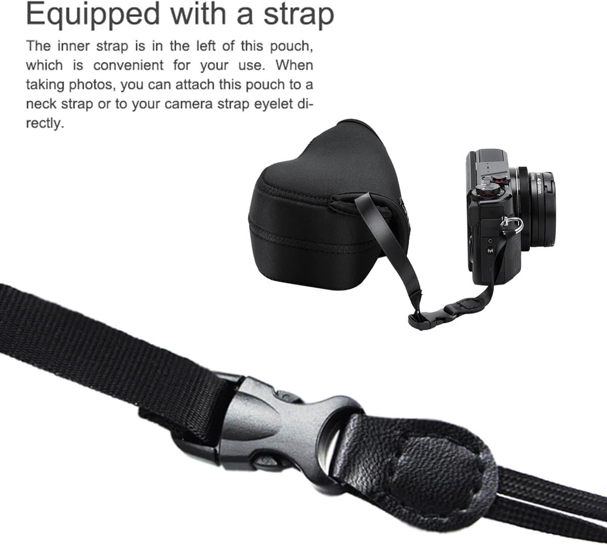 SnelShoppen - Ultralichte Camera Pouch Bag voor Mirrorless Camera's met Lens tot 4.7 x 2.9 x 3.4 inch, Ideaal voor Sony, Canon, Panasonic, Compact en thumbnail 4