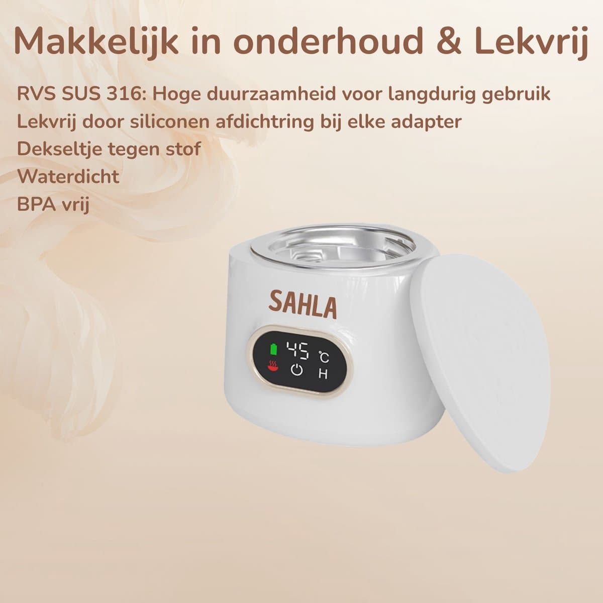 SAHLA Draadloze Flessenwarmer – Draagbaar Flesverwarmer – Binnen 3min warm - 4 adapters – BPA-vrij – Onderweg – Snel warm – Alle merken - Altijd de perfecte temperatuur, waar je ook bent! thumbnail 3