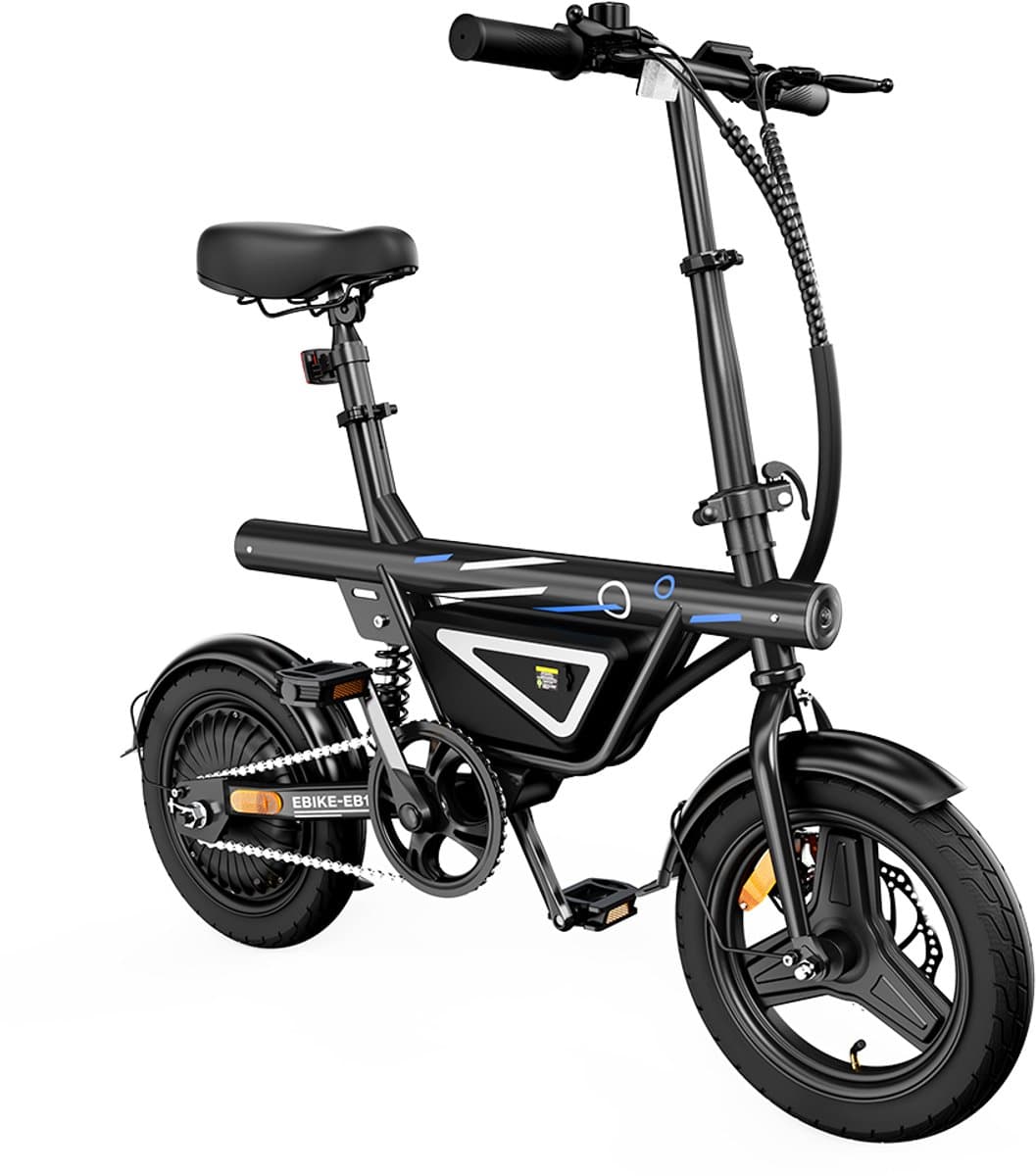iScooter EB1S E-Bike - 14 inch - 30km actieradius - 250W motor - zwart thumbnail 3