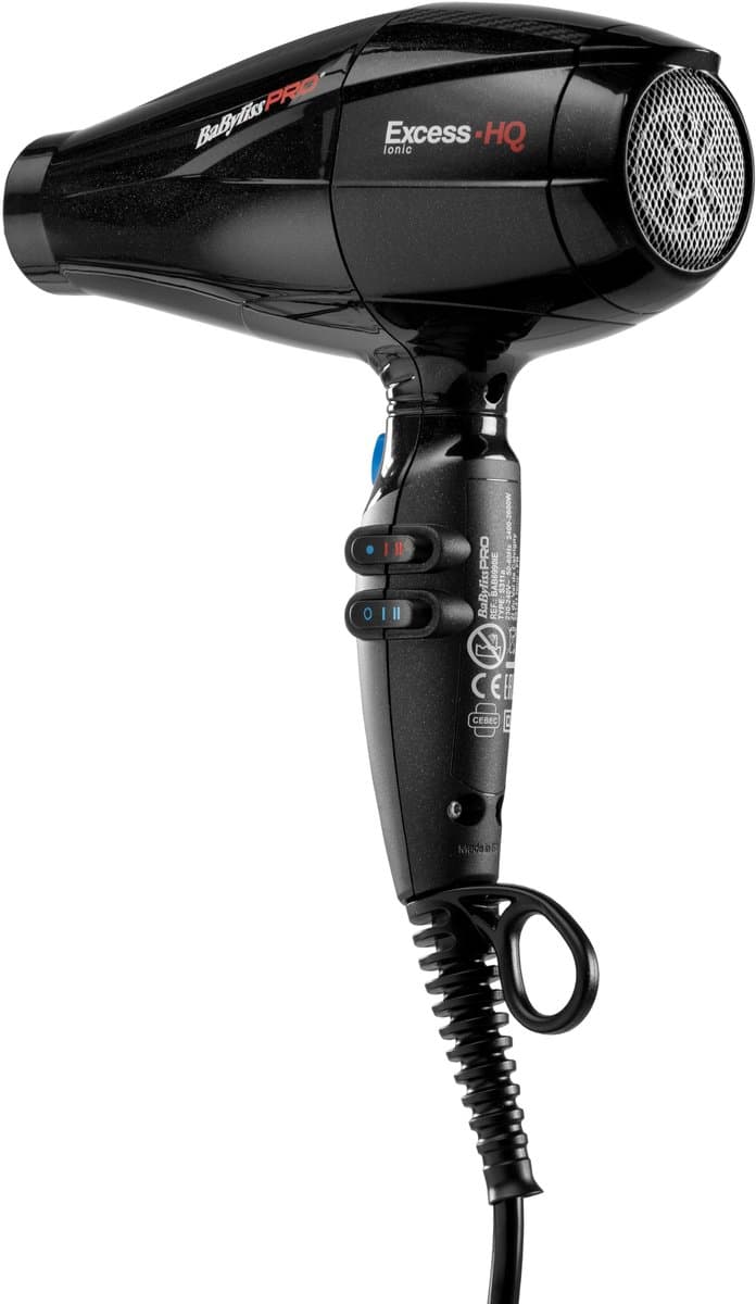 BabylissPRO Excess-HQ Föhn BAB6990IE - 2600W AC motor - Ionische functie - 152 km/h - 2 blaasmonden - Professionele haardroger thumbnail 5