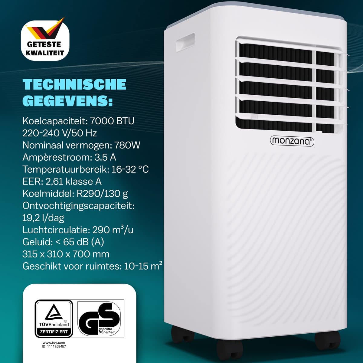 Monzana Mobiele Airco 7000BTU thumbnail 6