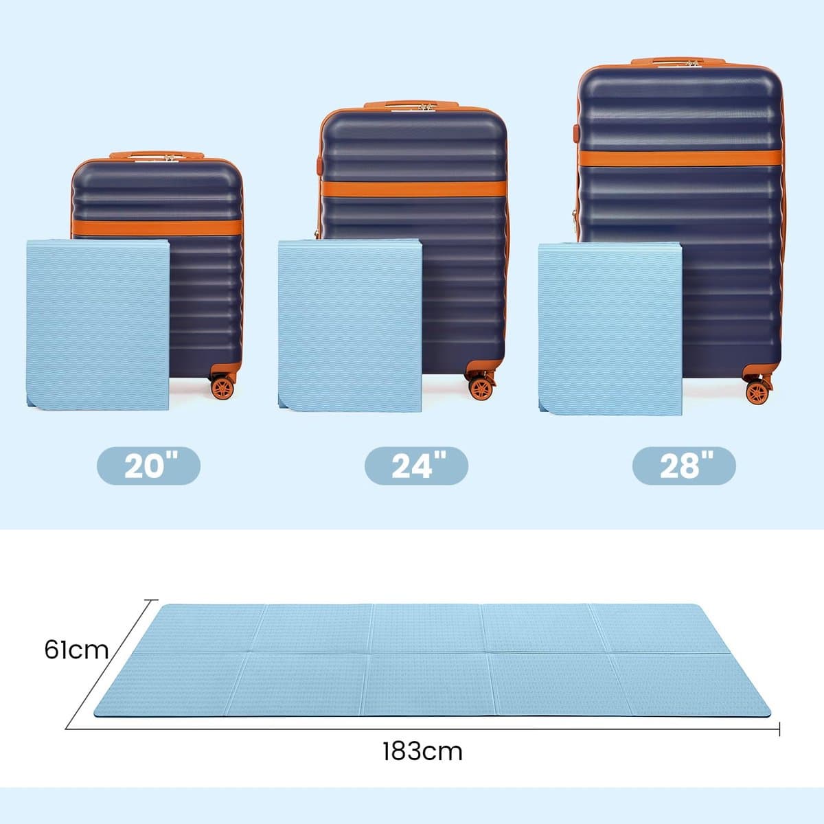 SnelShoppen - Opvouwbare Yogamat Antislip Draagbaar Fitnessmat 183x61x0.6 cm Blauw - Lichtgewicht Gymnastiekmat voor Pilates, Sport en Reizen thumbnail 5