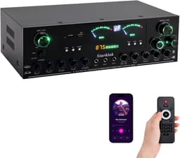 Productfoto van SnelShoppen - 3000W Peak Power 5.1 Kanaals HiFi Stereo Versterker met Bluetooth 5.0, USB/SD Display, Drie Microfoon Ingangen voor Thuisbioscoop, Muzie