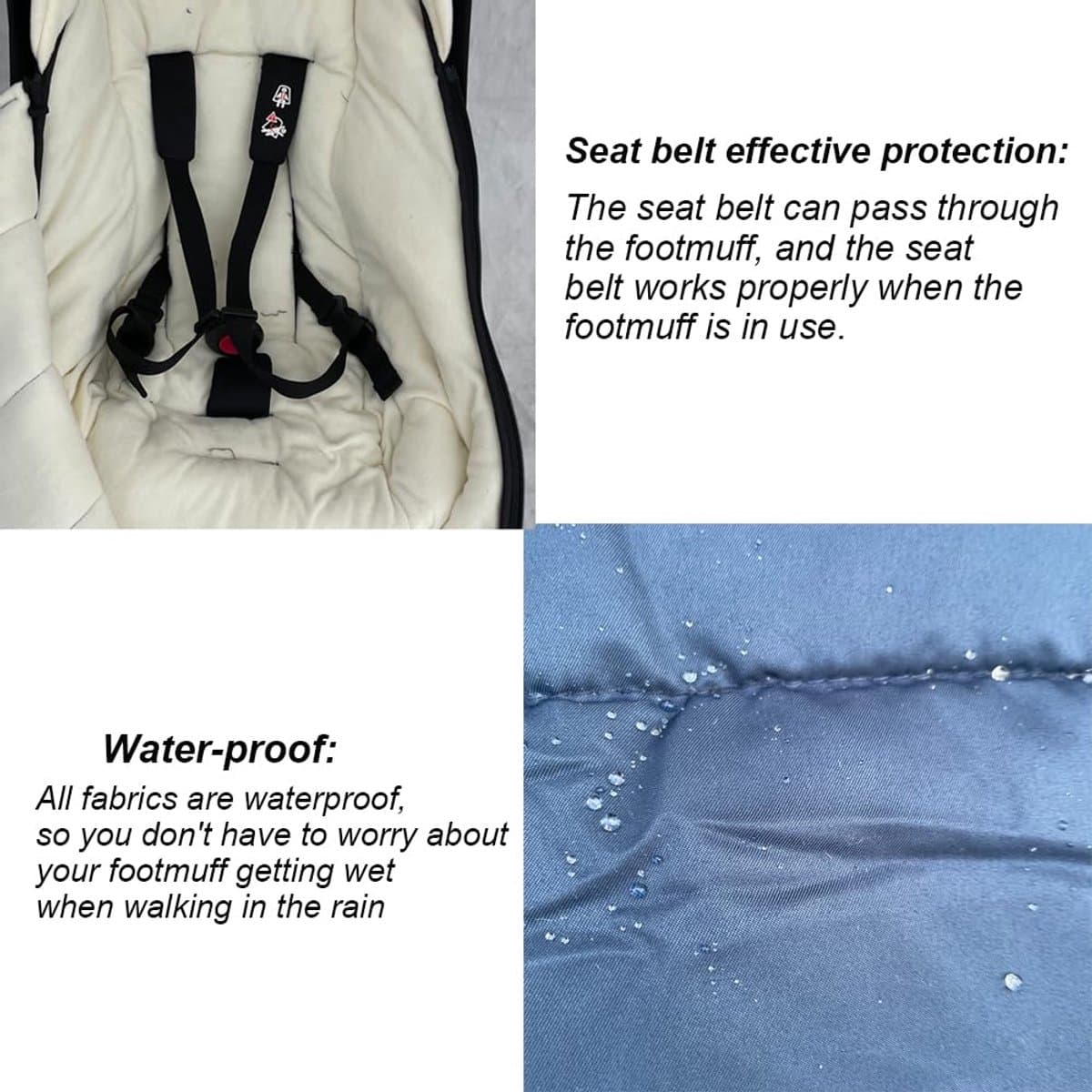 SnelShoppen - Universele Kinderwagen Voetenzak voor Babyzen, Stokke en Bugaboo - Wind- en Koudbestendig Materiaal - Gemakkelijk Schoon te Maken - Blau thumbnail 5