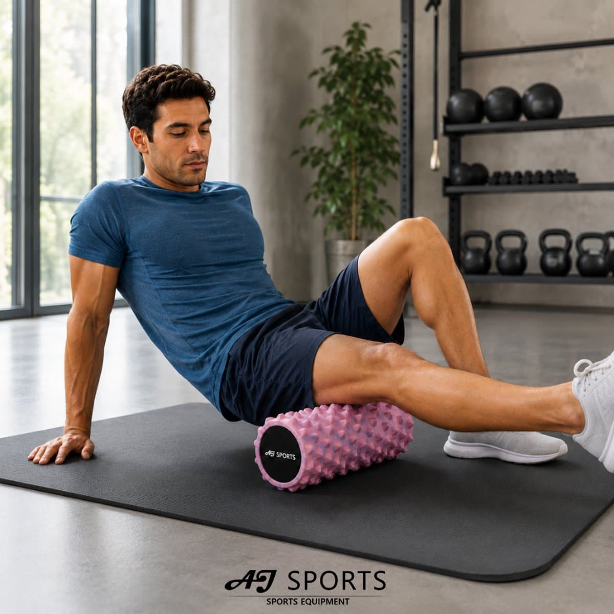 AJ-Sports Foam roller - Massage roller - 45cm - Fitness roller - Foamroller - Foamrollers - Foam - Fitness - Yoga - Zwart thumbnail 7