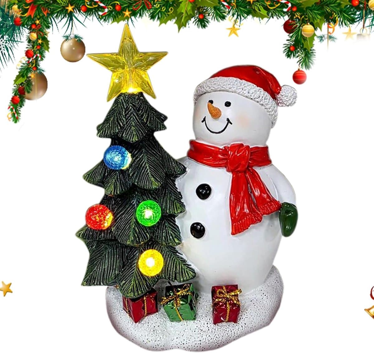 Kerstdecoratie Figuur - Verlichte Boom - Feestelijke Sfeer - Warme Lichtring - 17 cm Breed - Niet gespecificeerd thumbnail 6