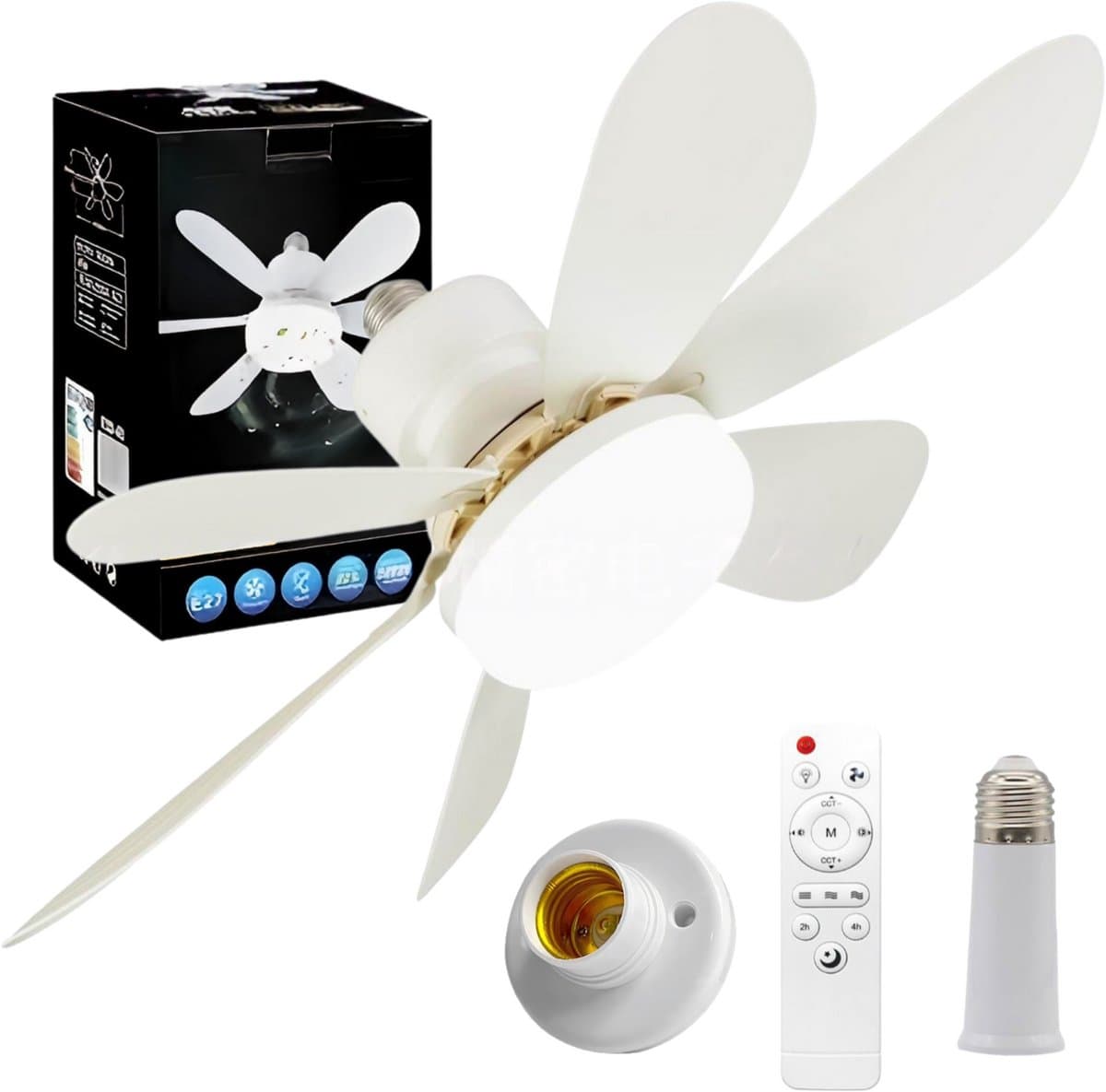Kraftverdia Plafondventilator met verlichting - LED 40W - Ø 50cm - Afstandsbediening smart lamp - Plafondlampen - Plafond lamp - Ventilator