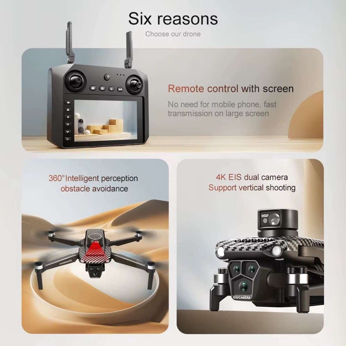 U198 MAX PRO - GPS Drone - 4K Dual Camera - Automatische Terugkeer - Obstakeldetectie - Brushless Motor - Controller met Scherm - Opvouwbaar - Nieuwste Versie - Geen Vliegbewijs Nodig thumbnail 7