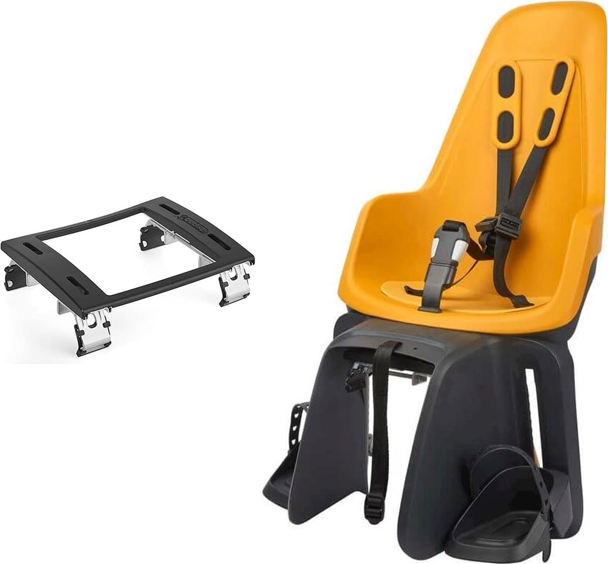 Bobike One Maxi E-BD/bagagedragermontage - Mighty Mustard - fietsstoeltje - kinderzitje - achterzitje - fietszitje - voor achterdrager van een fiets of e-bike thumbnail 7