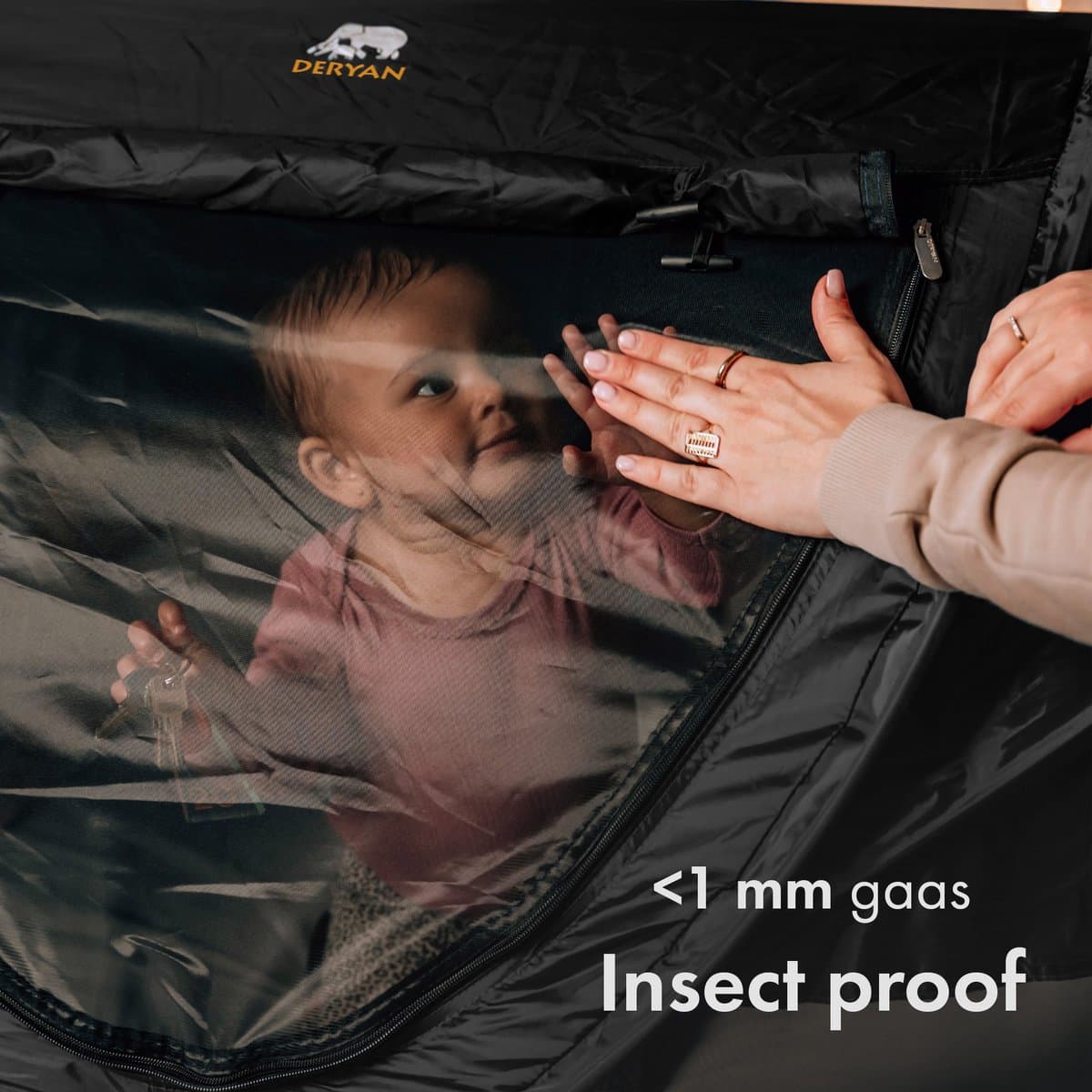 Deryan Peuter Luxe Campingbedje – Inclusief zelfopblaasbare matras - Zwart thumbnail 6