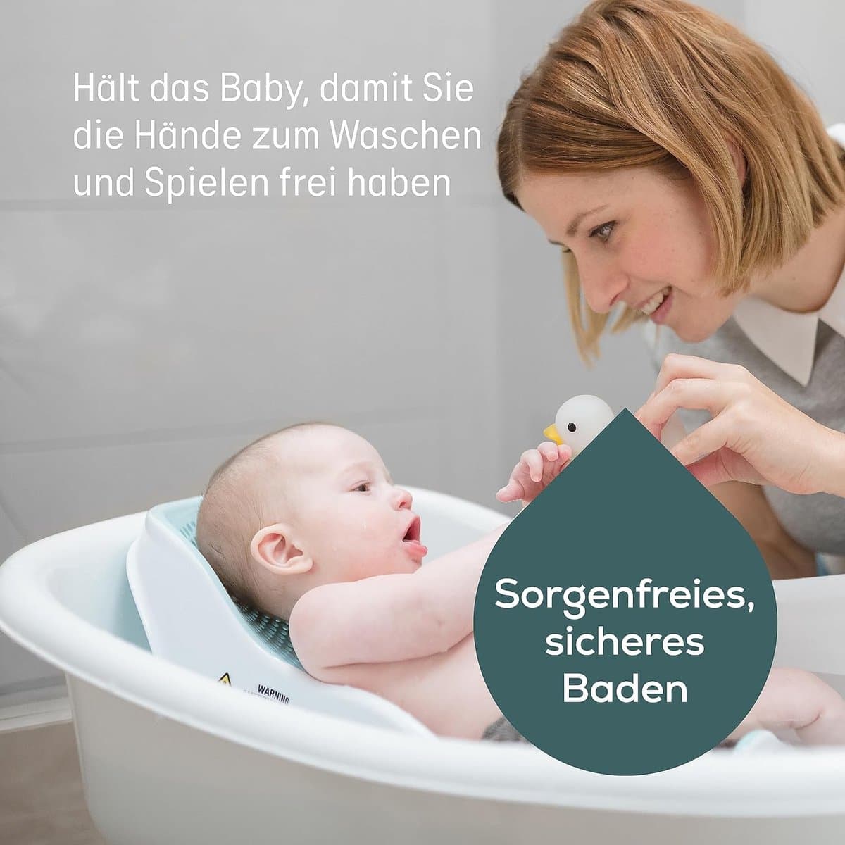 Light Aqua, ergonomisch badzitje voor babybadkuip, aangenaam zacht ligoppervlak, ophangbaar thumbnail 3