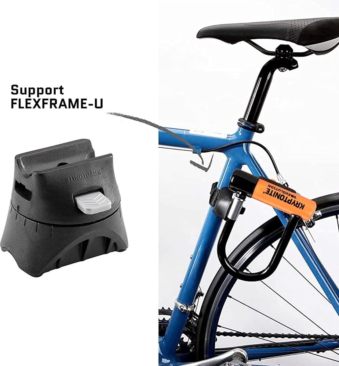 Kryptonite Evolution Beugelslot – Fiets en Scooter – ART-3 Slot – Stalen Beugelslot Elektrische Fiets – 29,2x10,2 cm – Zwart/Oranje thumbnail 2