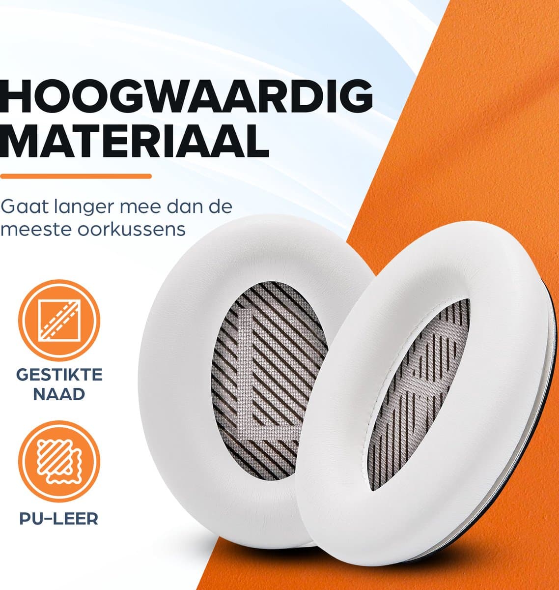 Vervangende oorkussens voor Bose QuietComfort 45 / QC45 / QuietComfort SE - Oorkussens voor koptelefoon - Ear pads headphones - Wit thumbnail 2