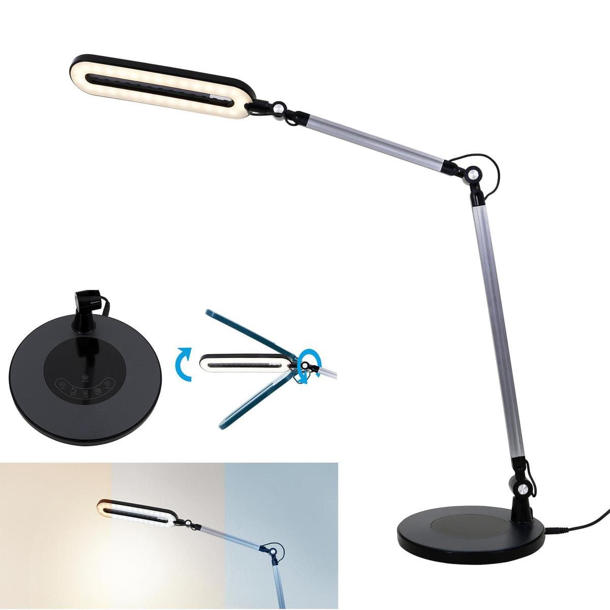 BRILONER Swan - LED Bureaulamp - dimbaar - met CCT - tafellamp - verstelbaar - leeslamp - zwart thumbnail 4
