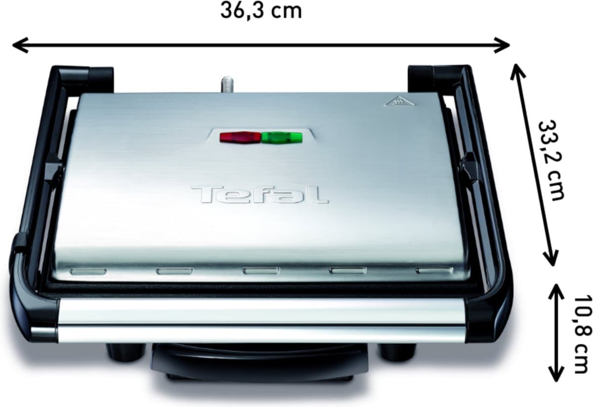 Tefal Inicio GC241D Contactgrill - Anti-aanbakplaten - Vet opvangbak - 2000W - RVS thumbnail 6