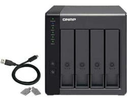 4-Bay QNAP TR-004 - 2.5/3.5 Zoll - Serial ATA II - 0,1,5,10,JBOD - 3.2 Gen 1 (3.1 Gen 1) - USB Typ-C Gehäuse
