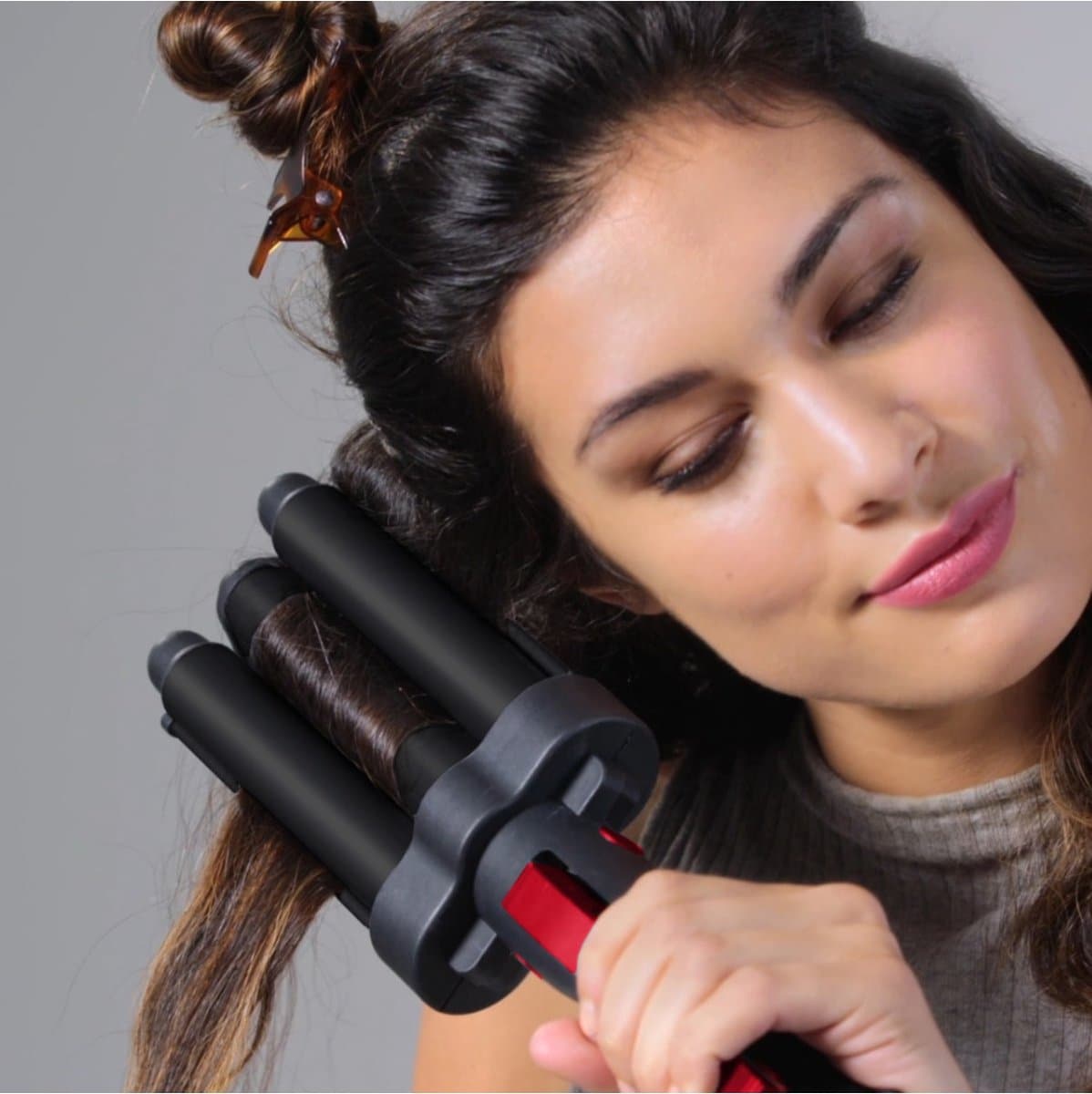 Revlon - Jumbo Waver - Wafeltang - Wave Krultang - Golvenkrultang - Haar -Beach Waves - Krultang - Zwart thumbnail 7