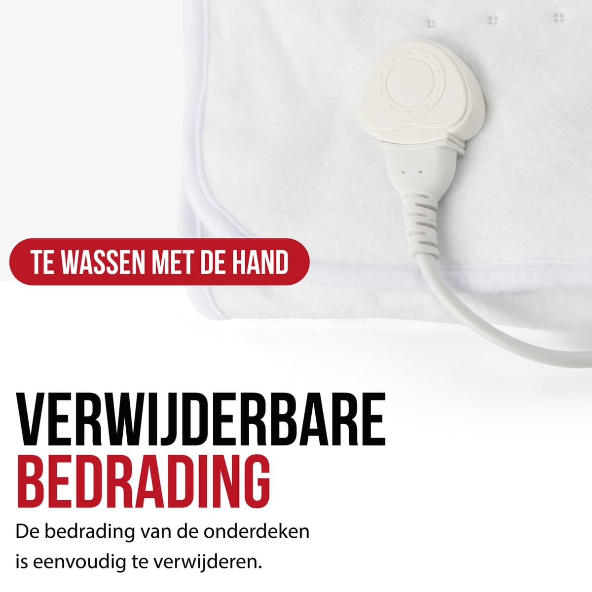 DistinQ Elektrische Onderdeken dubbel 100 Watt - 160x140 cm - tweepersoons - Automatische Uitschakeling - Oververhittingsbescherming - 5 Standen - onderdeken Wit thumbnail 5