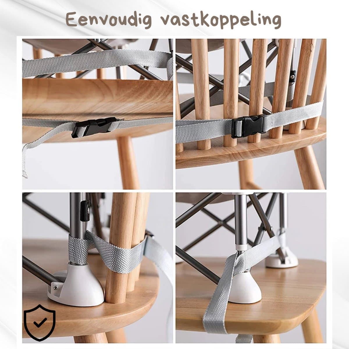 Kinderstoel Inklapbaar - Stoelverhoger - Zitverhoger - Kinderstoel - Kinder Eetstoel - Eetstoel Baby - Incl. Draagtas & Bevestingingsriemen- Roze met Zonwering thumbnail 5