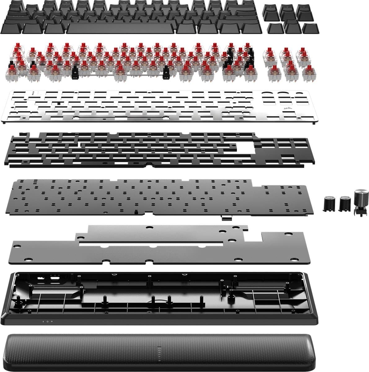 Corsair K70 CORE TKL - Draadloos Mechanisch Gaming Toetsenbord - RGB LED - MLX Red Switch - QWERTY - Zwart thumbnail 7